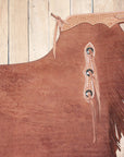 HILASON Bull Riding Chinks Handcrafted Working Genuine Leather Brown | Handmade Chaps Western for Adults Hand Tooled Adult