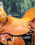 Western Horse Saddle American Leather Ranch Roping Trail Hilason Beige