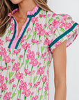 Elyse Ruffled Short Sleeve Blouse