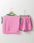 Lina Trim Cable Textured Shorts