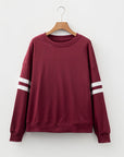 Varsity Stripe Drop Shoulder Oversized Sweatshirt