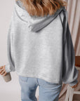 Kate Fleece Lined Half Zipper Kangaroo Pockets Loose Hoodie