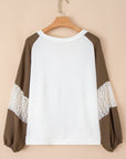 Julietta Patchwork Balloon Sleeve PLUS Blouse