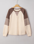 Emmeline Patchwork Color Block Long Sleeve Top