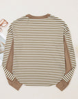 Stripe Thermal Knit Drop Shoulder Top