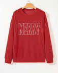 Aliella Letter Graphic Loose Long Sleeve Top