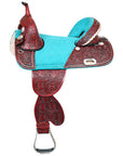 Western Trail Barrel Racing American Leather Treeless Saddle Hilason