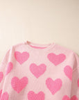 Cali Heart Jacquard Knit Sweater