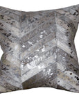 Hilason Cowhide Leather Hair-On Patchwork Cushion Pillow Cover