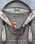 Hilason Western Horse Breast Collar Headstall American Leather Angel Wings
