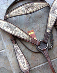 Hilason Western Horse Breast Collar Headstall American Leather Angel Wings