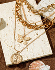 Amara Multilayer Butterfly Charm Necklace