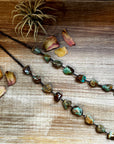 34-Inch Long Turquoise Nugget & Brown Shell Necklace