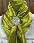 35X35" Solid Light Green Wild Rag / Scarf WRS22 - Crystal Concho Wild Rag Slides - Assorted