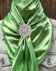 35X35" Solid Lime Wild Rag / Scarf WRS26 - Crystal Concho Wild Rag Slides - Assorted