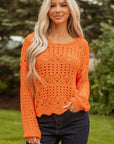 Emerson Crochet Scallop Edge Sweater