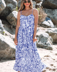 Floral Spaghetti Strap High-Waist Maxi Dress