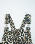 Leopard Denim Pocketed Mini Dress