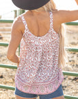 Taytum Bohemian Floral Pleated Tank