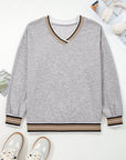 Harlee Contrast Striped Trim Sweatshirt