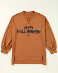 Sequin Happy Halloween Long Sleeve Top