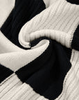 Checker Colorblock Crewneck Short Sleeve Sweater