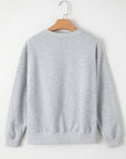 Solid Fleece Lined Drop Shoulder Terry Sweatshirt