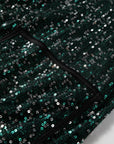 Sequin Open-Front Long Sleeve Cardigan
