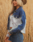 Kikki Detail Distress Denim Jacket