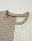 Colorblock Patchwork Textured Top and Short Set