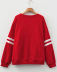Plus Size Varsity Stripe Crew Neck Sweatshirt