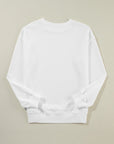 Solid Drop Shoulder Crewneck Pullover Sweatshirt