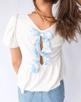 Lilliana Bubble Sleeve Peplum Top