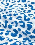 Leopard Contrast Trim Elastic Waist Drawstring Shorts