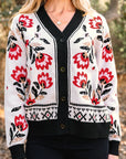 Selene Print Front Knit Cardigan