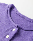 Solid Knit Button-Up Drop Shoulder Sweater Cardigan