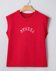 Western YEEHAW Embroidered Short Sleeve Sweater