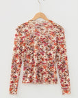 Virginia Floral Print Mesh Long Sleeve Top