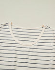 Stripe Drawstring Tunic Tank Mini Dress w/ Pockets