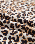 Leopard Stripe Collar Half Buttoned Flared Dress