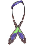 HILASON Western Horse Headstall Tack Genuine American Leather Dark Brown