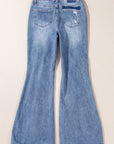 Laylani Distressed Hem Flared Jeans