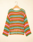 Cora Stripe Open Knit Sweater