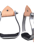 HILASON Horse Western Saddle Stirrup Aluminum Rubber Pad Pair 3" Neck | Stirrups Ergonomic for Riders
