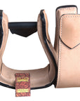HILASON Horse Western Saddle Stirrup Leather Stirrups Pair | Leather Western Stirrups with Wooden Core | Western Saddle Stirrups | Horse Saddle Stirrups | Anti-Slip Stirrups