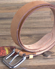 HILASON Western Genuine Leather Belt for Men Women Cowboy Cowgirl Handmade Unisex Full Grain Heavy Duty Tooled Belt for Jeans
