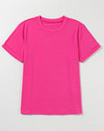 Solid Short Sleeve Crew Neck Tee