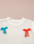 Bow Tie Crewneck Short Sleeve Sweater