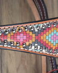 Hilason Western Horse Breast Collar Headstall American Leather Painted Geomatric