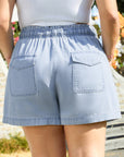 Kimberly Plus Size Drawstring High Waist Denim Shorts